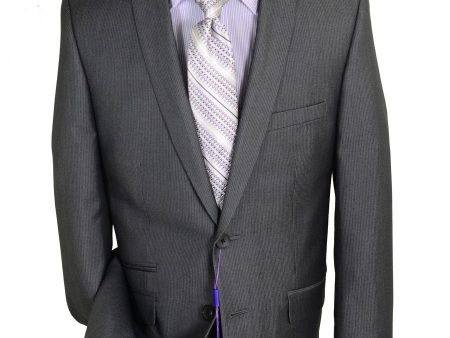 Tallia 20271 78% Polyester   22% Rayon Boy s 2-Piece Suit-Skinny Fit- Stripe - Gray, Lined Online Hot Sale