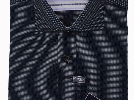 Ragazzo 14064 100% Cotton Boy s Dress Shirt - Birdseye - Gray Hot on Sale