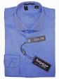 Ragazzo 15919 French Blue Slim Fit Boy s Dress Shirt - Diagonal Tonal Weave - 100% Cotton - English Spread Collar - Button Cuff Discount