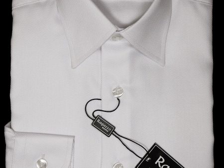 Ragazzo 10887 Boy s Dress Shirt - Tonal Diagonal Weave - White Fashion