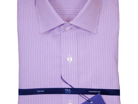 Paul Edward 17749 100% Cotton Boy s Dress Shirt - Stripe - Lilac, Long Sleeve Sale