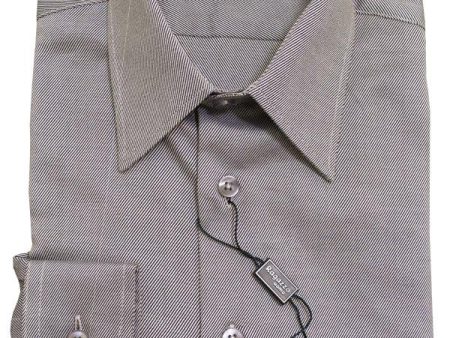 Ragazzo 12019 100% Cotton Boy s Dress Shirt - Diagonal Tonal Weave - Sterling, Long Sleeve Hot on Sale