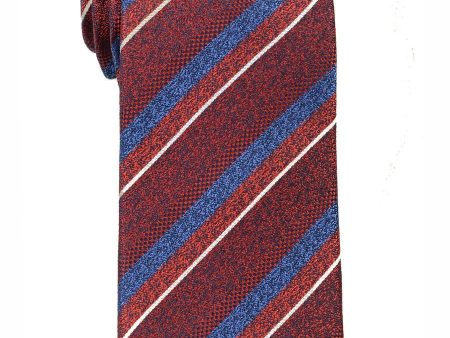 Heritage House 18163 100% Woven Silk Boy s Tie - Stripe - Red Blue Supply