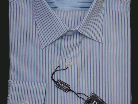 Ragazzo 15968 100% Cotton Boy s Dress Shirt - Stripe - Blue Discount