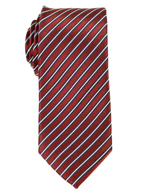 Heritage House 18169 100% Woven Silk Boy s Tie - Stripe - Red Navy White Sale