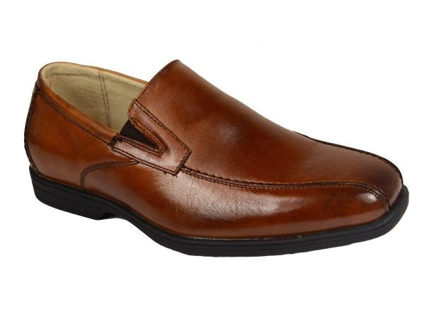 Florsheim 20132 Leather Boy s Dress Shoes - Slip-On - Cogn, Leather Lining For Sale