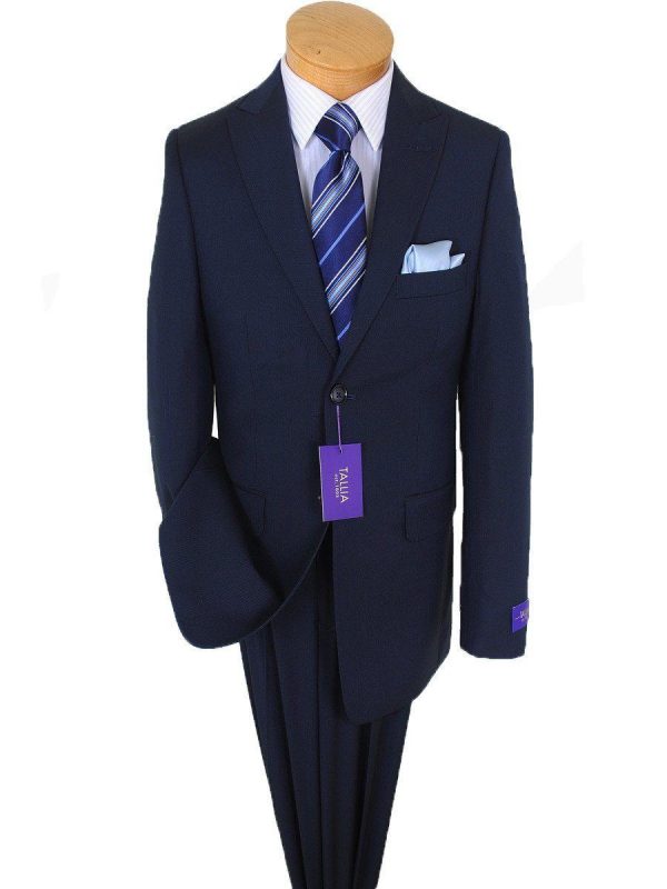 Tallia Purple 15835 73% Polyester  27% Rayon Boy s Skinny Suit - Fine Line - Navy on Sale