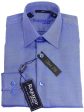 Ragazzo 15919 French Blue Slim Fit Boy s Dress Shirt - Diagonal Tonal Weave - 100% Cotton - English Spread Collar - Button Cuff Discount