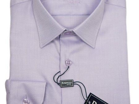 Ragazzo 9382 Lavender Boy s Dress Shirt - Tonal Diagonal Weave - 100% Cotton Online