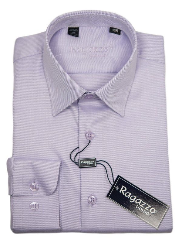 Ragazzo 9382 Lavender Boy s Dress Shirt - Tonal Diagonal Weave - 100% Cotton Online