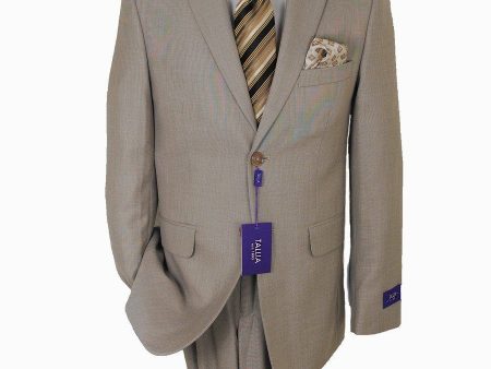 Tallia Purple 15848 80% Polyester 20% Rayon Boy s Suit - Sharkskin - Tan Supply