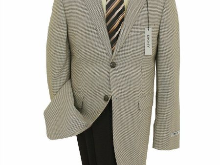 DKNY 16008 Boy s Sports Coat - Houndstooth - Ecru Black Hot on Sale