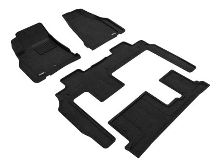 3D Maxpider 09-17 Chevrolet Traverse w Bench 2nd Row Elegant 1st 2nd 3rd Row - Floor Mat Set (Black) Online