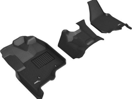 3D MAXpider 12-16 Ford F-250 350 450 Bench Seat No Floor Shift Kagu 1st Row Floormats - Black Cheap