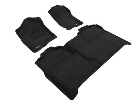 3D Maxpider 07-13 Chevrolet Silverado 1500 Crew Cab Elegant 1st 2nd Row - Floor Mat Set (Black) For Sale