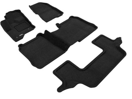 3D Maxpider 09-19 Ford Flex w o Center Console Elegant 1st 2nd 3rd (2 Eyelets) - Set (Black) Supply